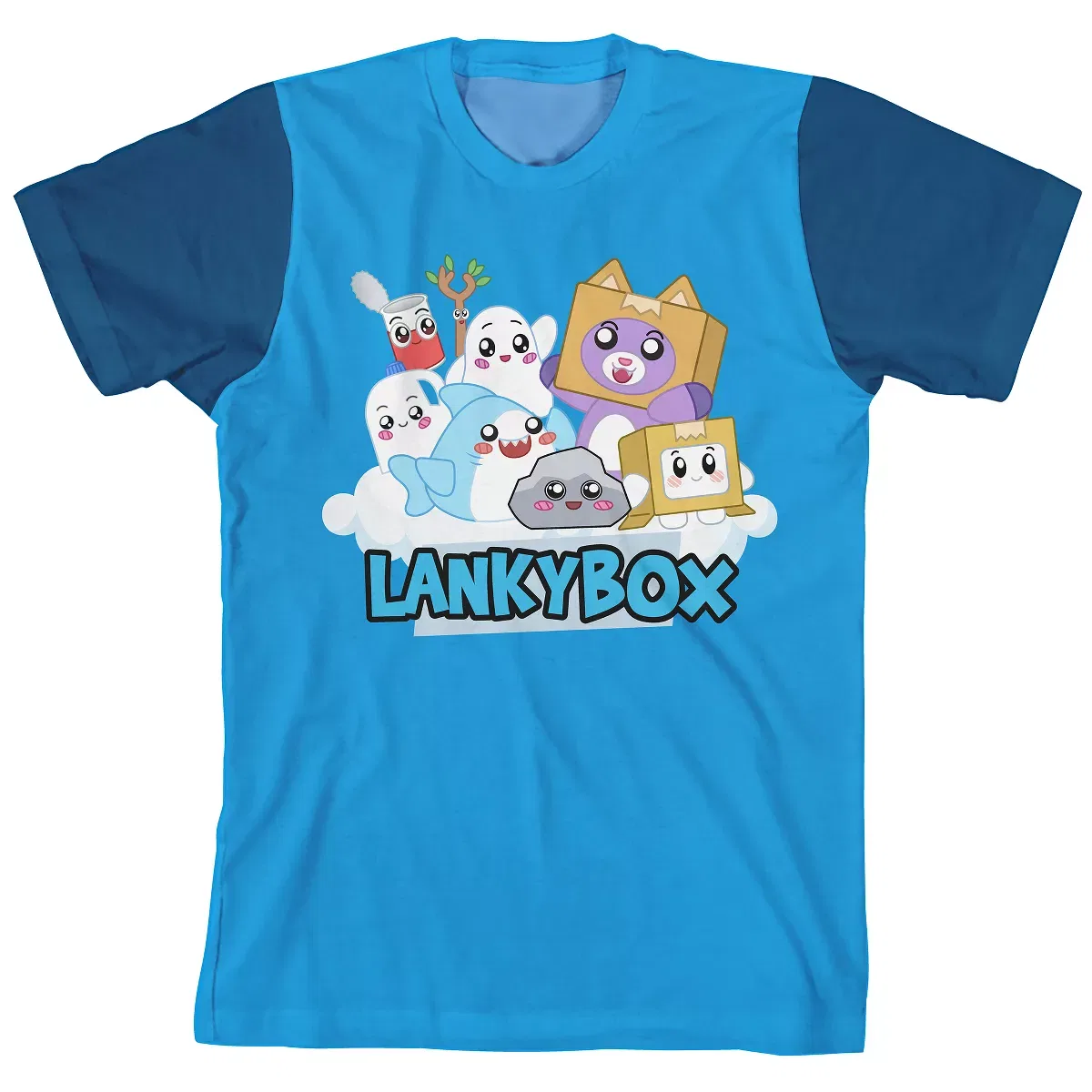 Детский комплект футболок с принтом LankyBox Rainbow Character Art LankyBox, Lanky Box Rainbow — фото 2