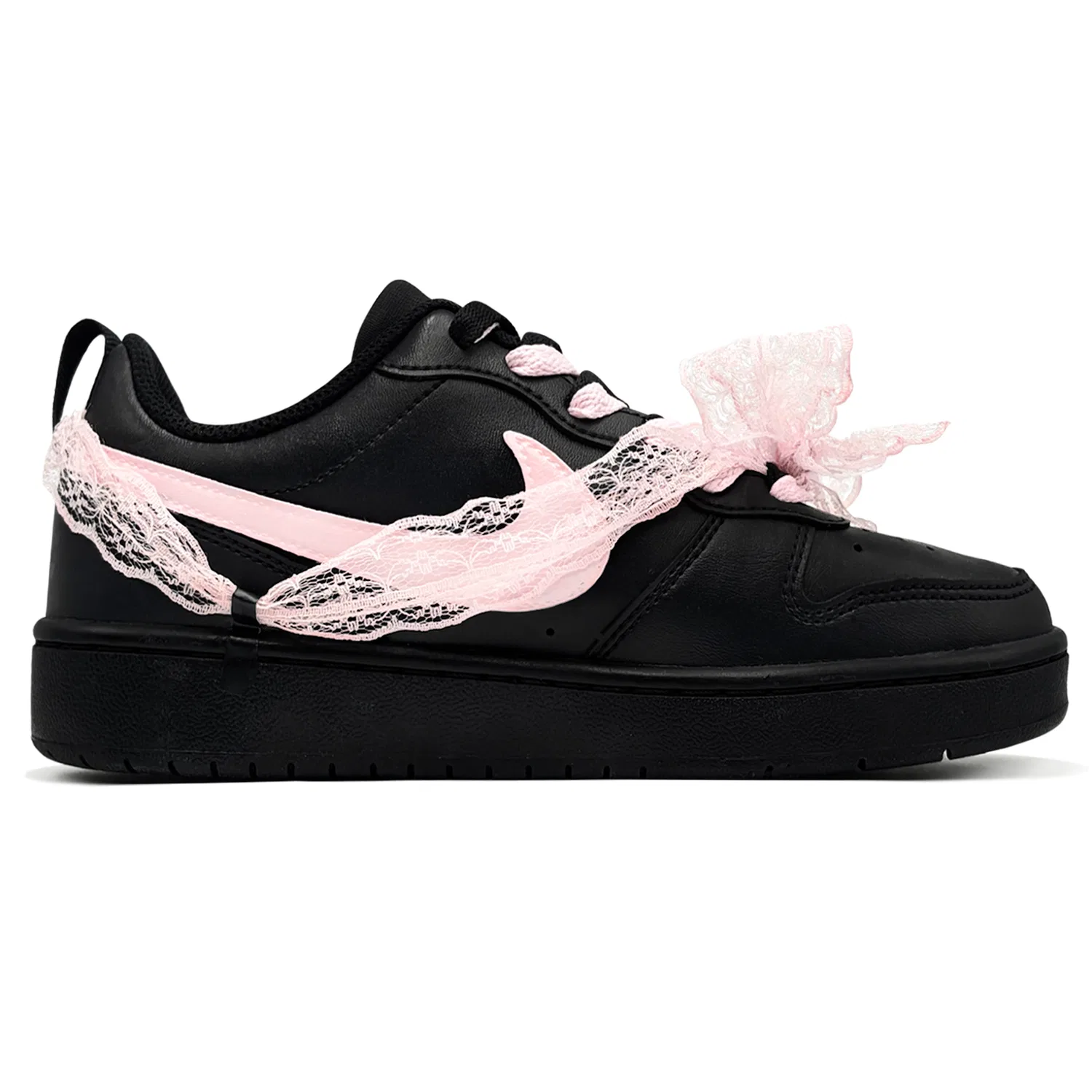 Кроссовки детские скейтбординг Court Borough Nike, Black/Pink — фото 4
