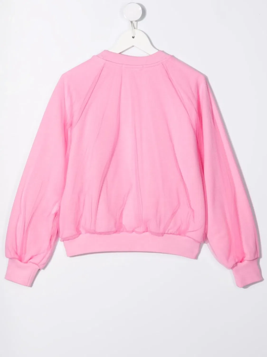 Хлопковый свитшот с тюлевыми слоями MSGM, розовый — фото 3