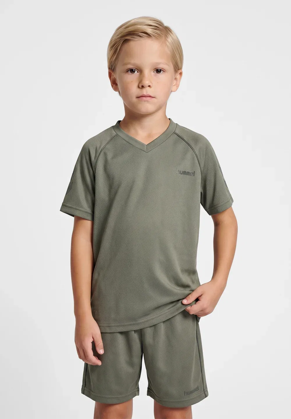 Hmljr reg active t-shirt s/s unisex - print t-shirt Hummel, Castor Gray