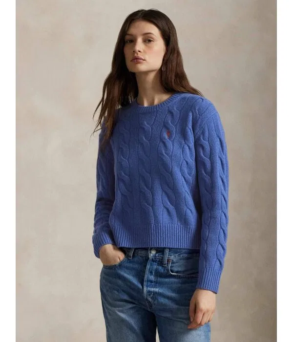 Женский свитер из шерсти с кашемиром Polo Ralph Lauren, синий