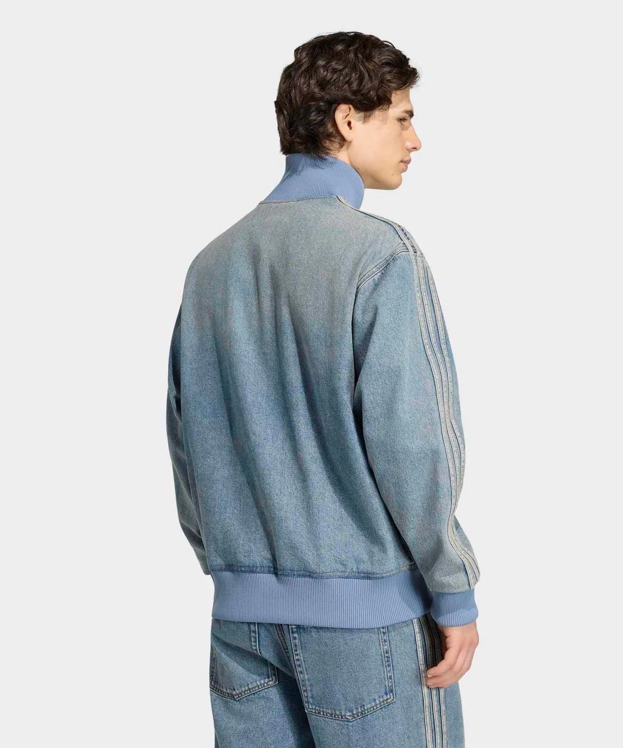 Мужское джинсовое худи с принтом Firebird Adicolor Adidas, Blue — фото 3