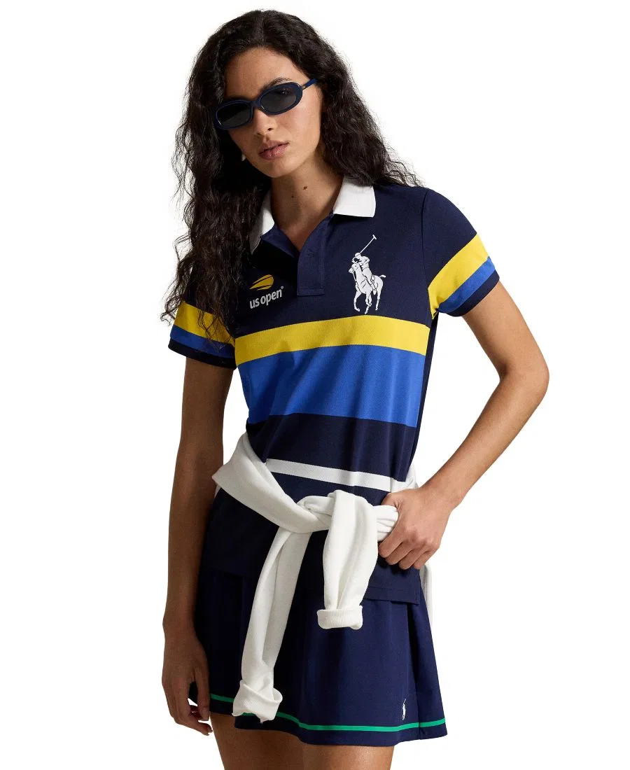 Женское поло с принтом US Open Ball Crew Polo Ralph Lauren, Refined Navy Multi