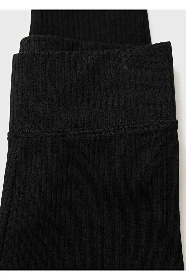 Детские леггинсы для девочек хлопковые Mango Kids, Black — фото 4