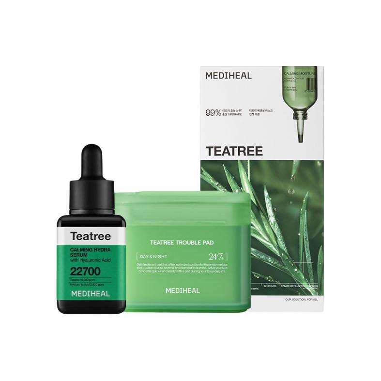 

Набор уходовой косметики meidihuier tea tree soothing serums увлажняющий 40мл+100 шт+10 листов MEDIHEAL