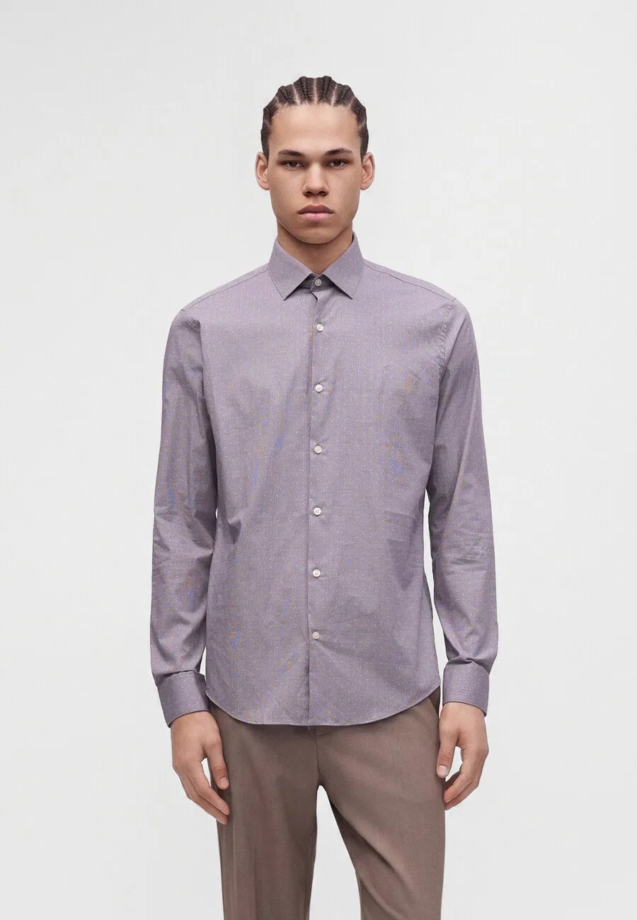 Рубашка Calvin Klein Regular fit Button Up Shirt 'ESNTL' сиреневого цвета — фото 2