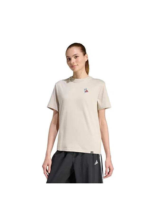 Женская спортивная футболка с принтом Adidas, White