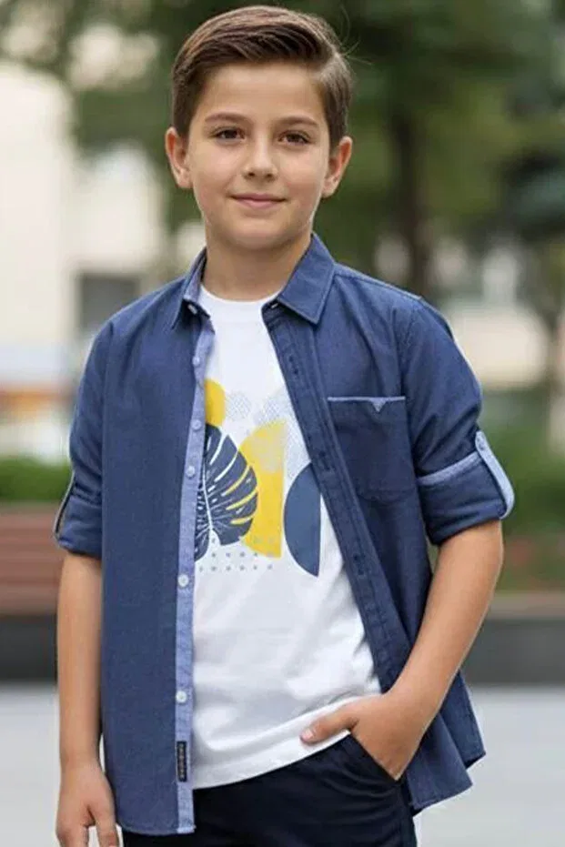 Детский комплект рубашек и футболок для мальчиков Trend Mixs, Navy Blue — фото 4