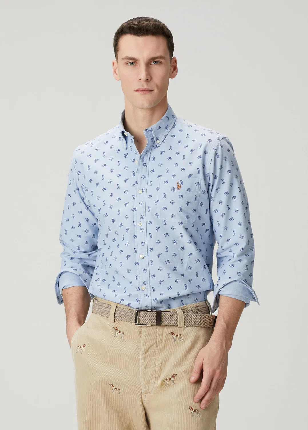 Рубашка Classic Oxford с рисунком Polo Ralph Lauren, blue