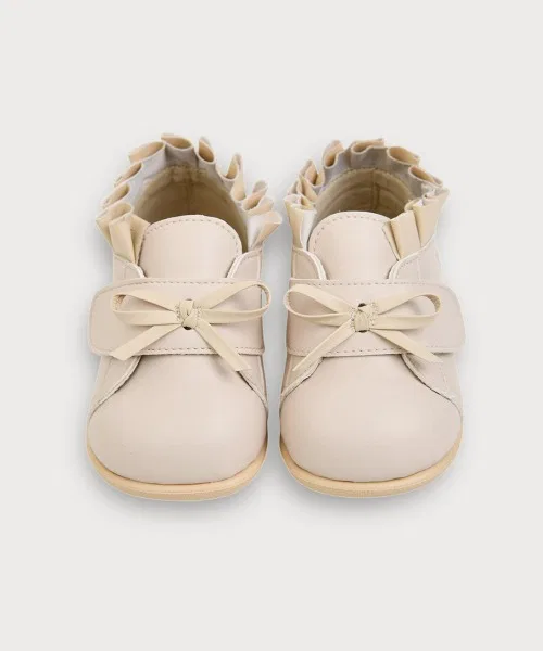 Детские туфли с бантом и рюшей Ivory Melody Shoes moimoln, Ivory — фото 3