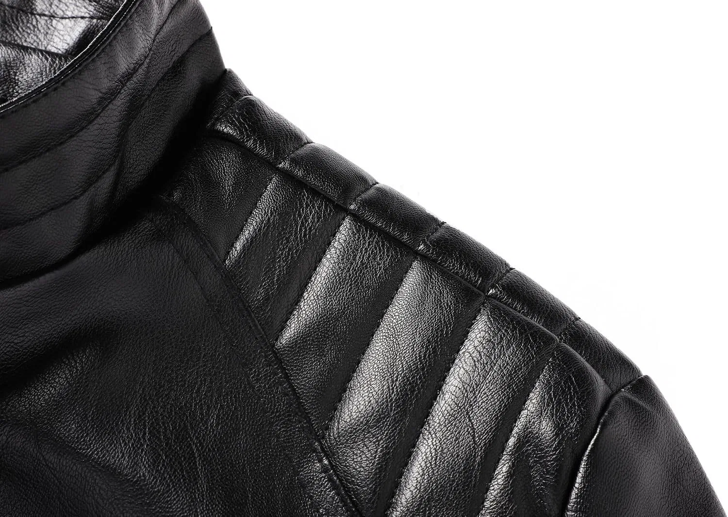 Мужская куртка из экокожи с принтом, модель Vintage Classic, коричневый — фото 3