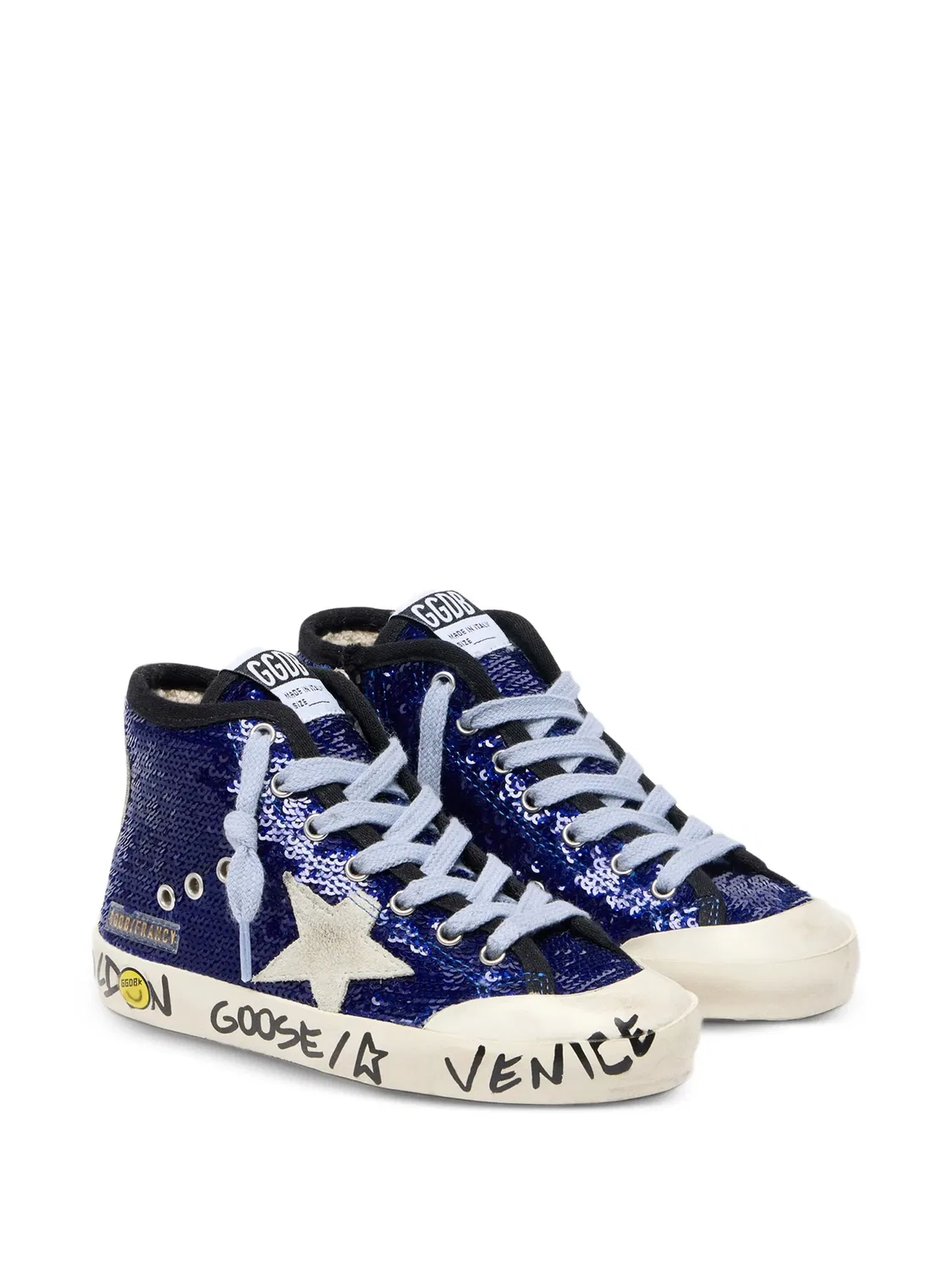 Кроссовки с блестками Francy Penstar Golden Goose, синий