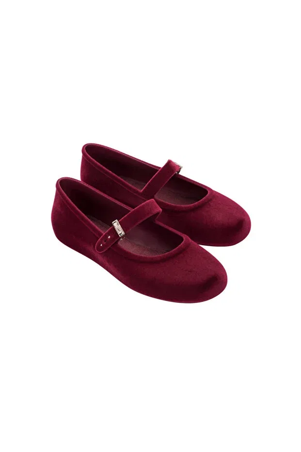 Детские балетки для девочек с принтом Melissa, Red Flocked