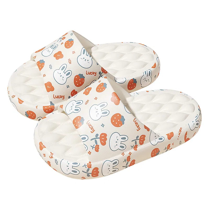 Детские сандалии с принтом Hodo Home Summer Slippers Red bean, Белый(青蛙) — фото 4