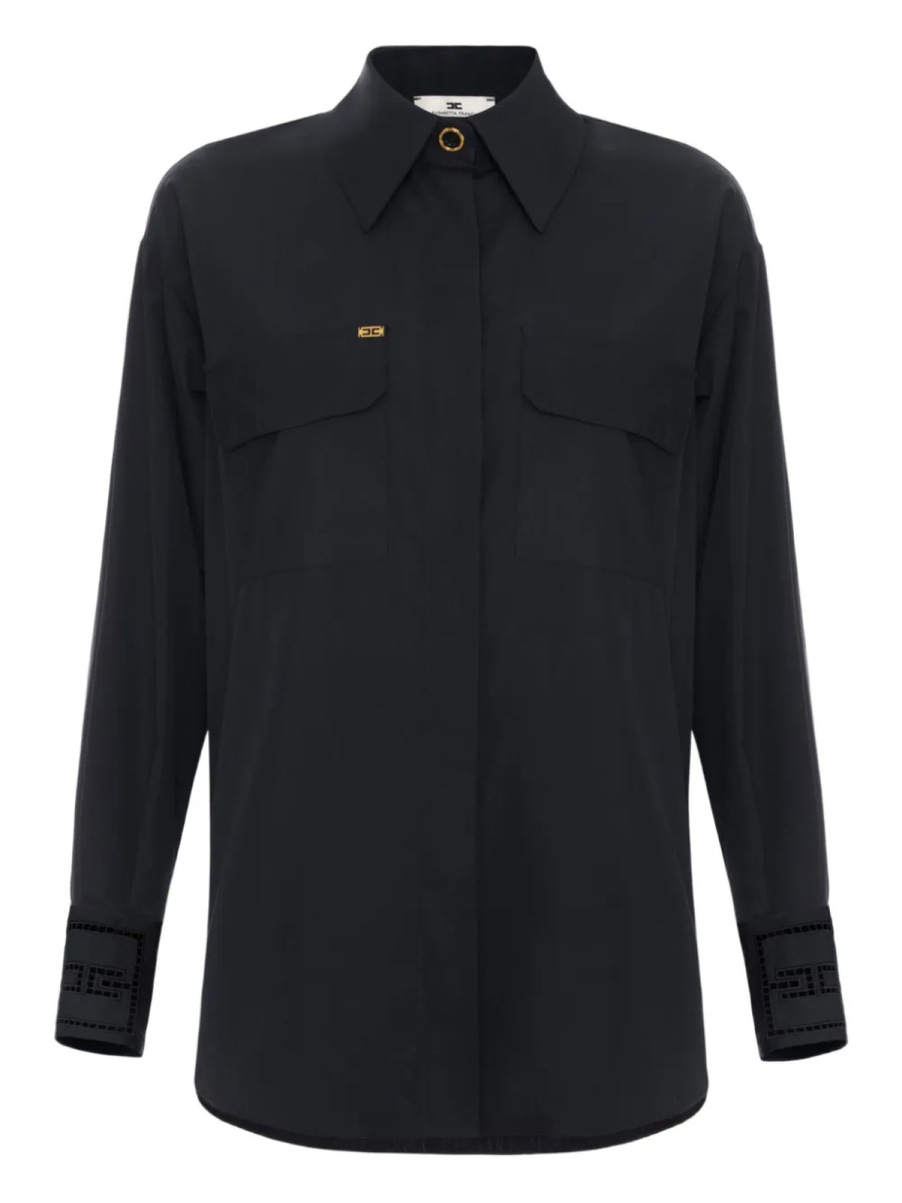 

Elisabetta Franchi рубашка с английской вышивкой, черный