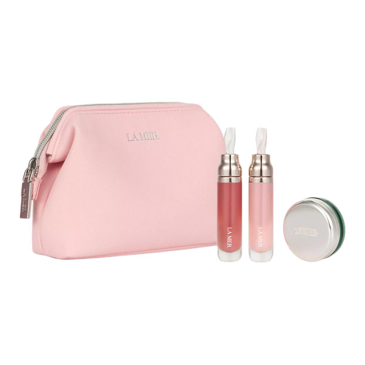 

Набор помады и бальзама для губ HAILANZHIMI с увлажняющим эффектом, 7мл*2+9г+косметичка LA MER