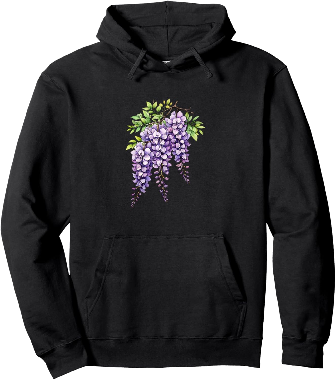 

Худи с изображением цветка сирени и куста сирени Lilac Teez 4 Us, черный