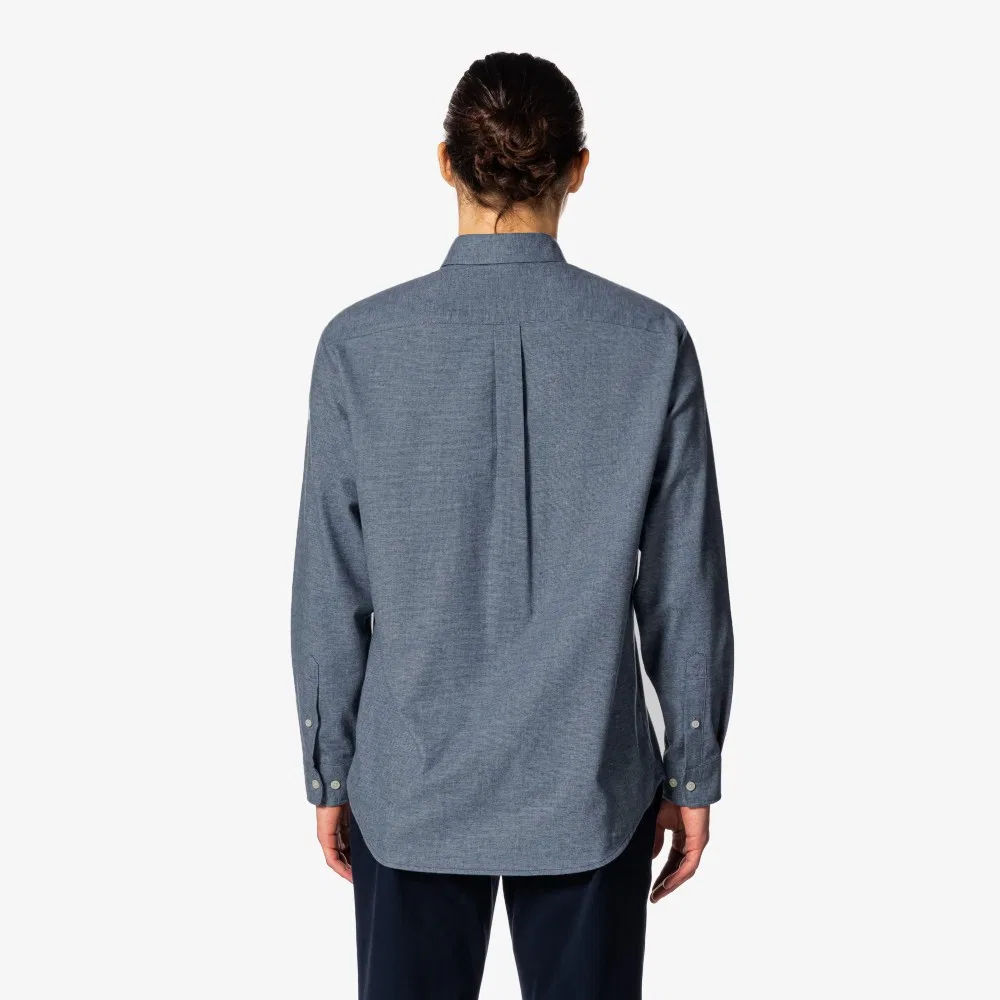 Мужская фланелевая рубашка в клетку тёмно-синего цвета от Lacoste — фото 3