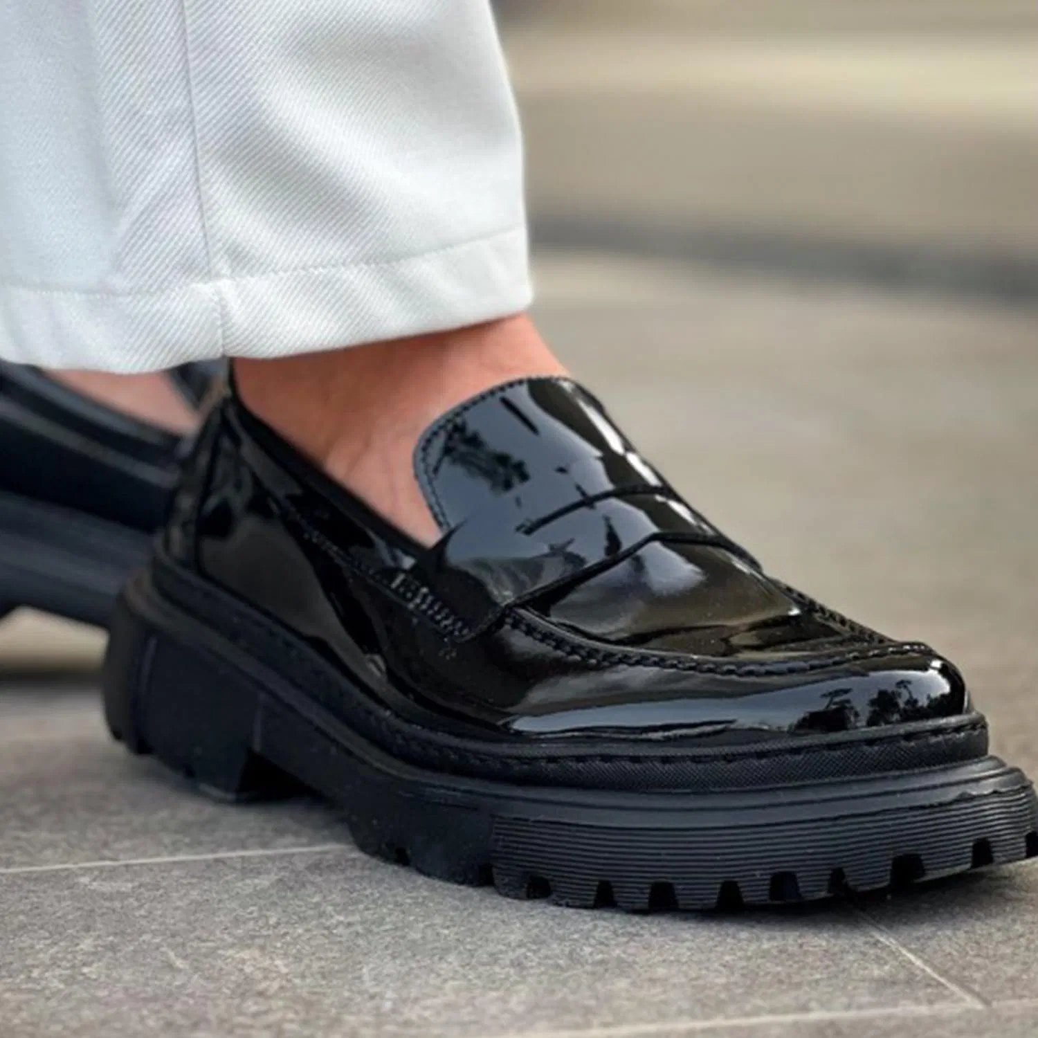 Туфли-лоферы Solaress 2417 Penny Loafer для повседневной носки и офиса solaress seyahat aksesuarları, Black (Black Varnish) — фото 2