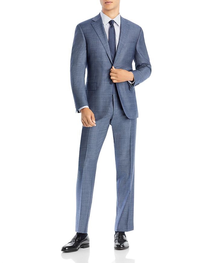 

Костюм классического кроя Canali Siena Sharkskin, синий
