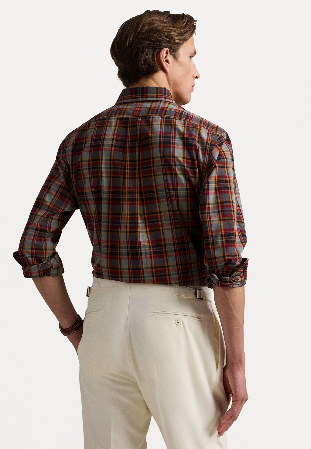 

Рубашка CUSTOM FIT PLAID PERFORMANCE SHIRT Polo Ralph Lauren, молочный