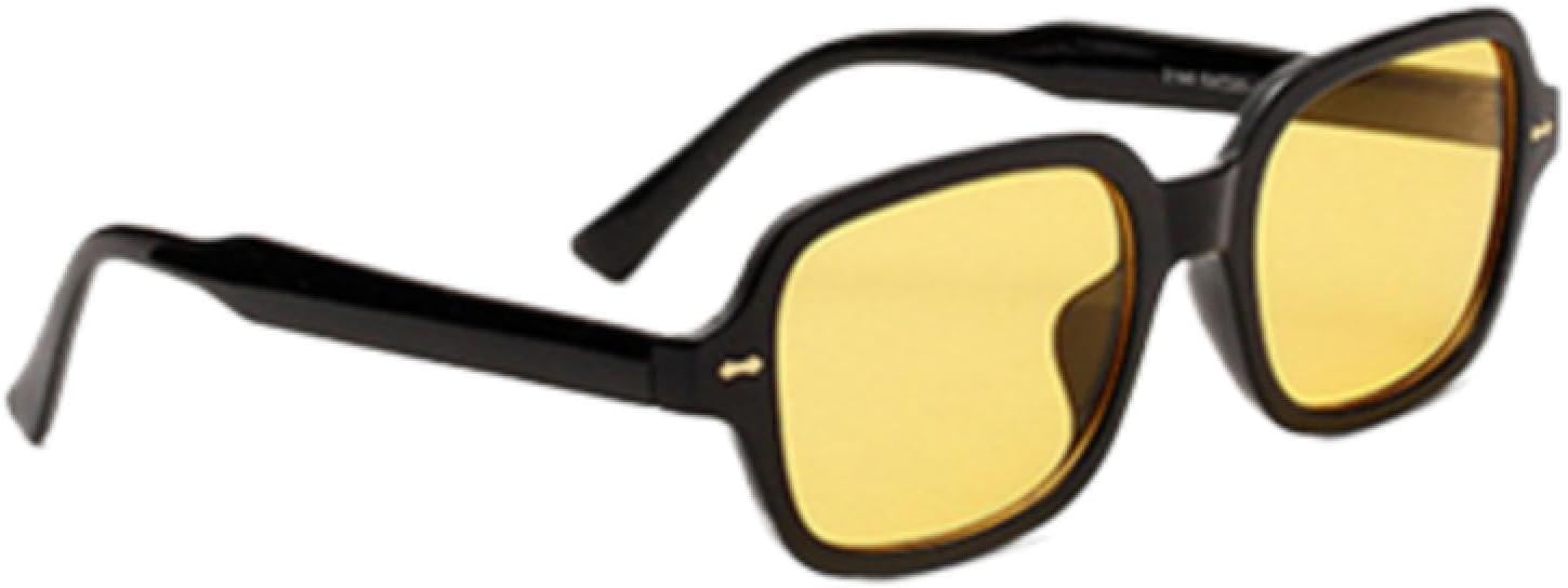 

Солнцезащитные очки с защитой от УФ-излучения UV400 | Маленькая оправа, желтые, с заклепками | Для женщин и мужчин, для занятий спортом на открытом воздухе и вождения DSVIGF, Black-yellow