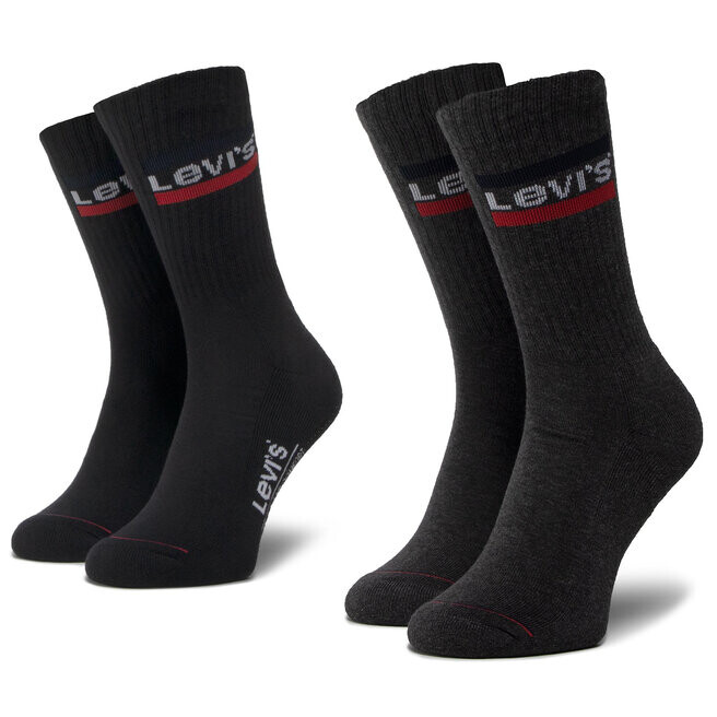 

Носки Levi's, 2 шт, серый/черный
