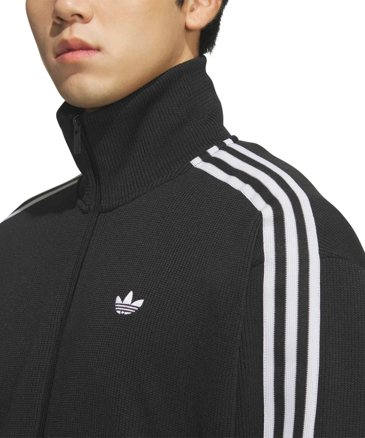 Трек-топ Firebird Knit Track Top adidas, полиэстер, чёрный — фото 2
