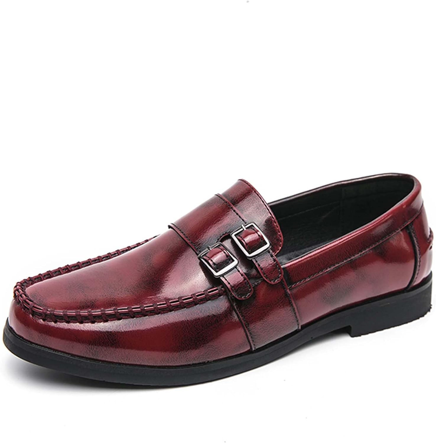 

Мужские лоферы с модной пряжкой, деловые формальные туфли, дышащие и удобные, для работы, офиса, повседневной носки, танцев, вечеринок, костюмов, платьев, кожаные туфли Generic, красный
