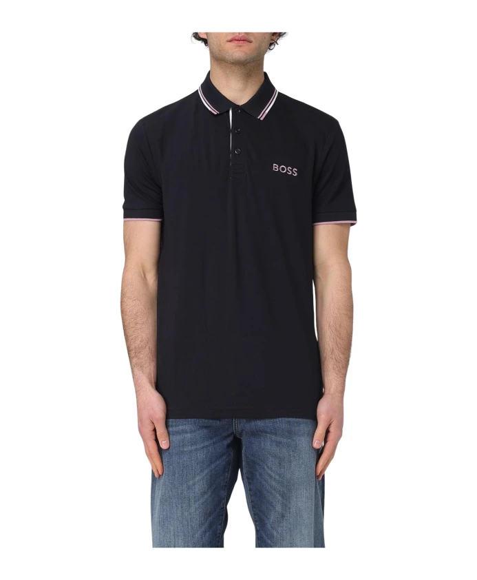 

Рубашка-Поло с контрастным воротником Hugo, синий