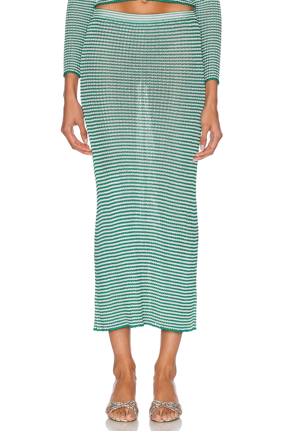 

Юбка с микро-полосками Rib Calle Del Mar, Palm Green Stripe