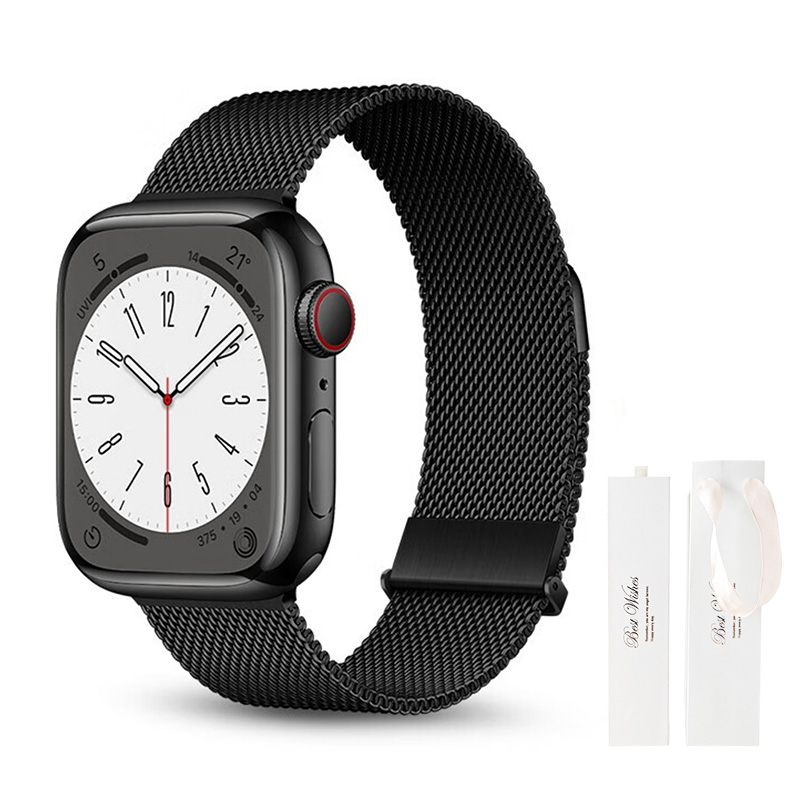

Wepro Часы Strap Apple Compatibility Metal, Double Magnetic Buckles[Black+White Moonlight Box]