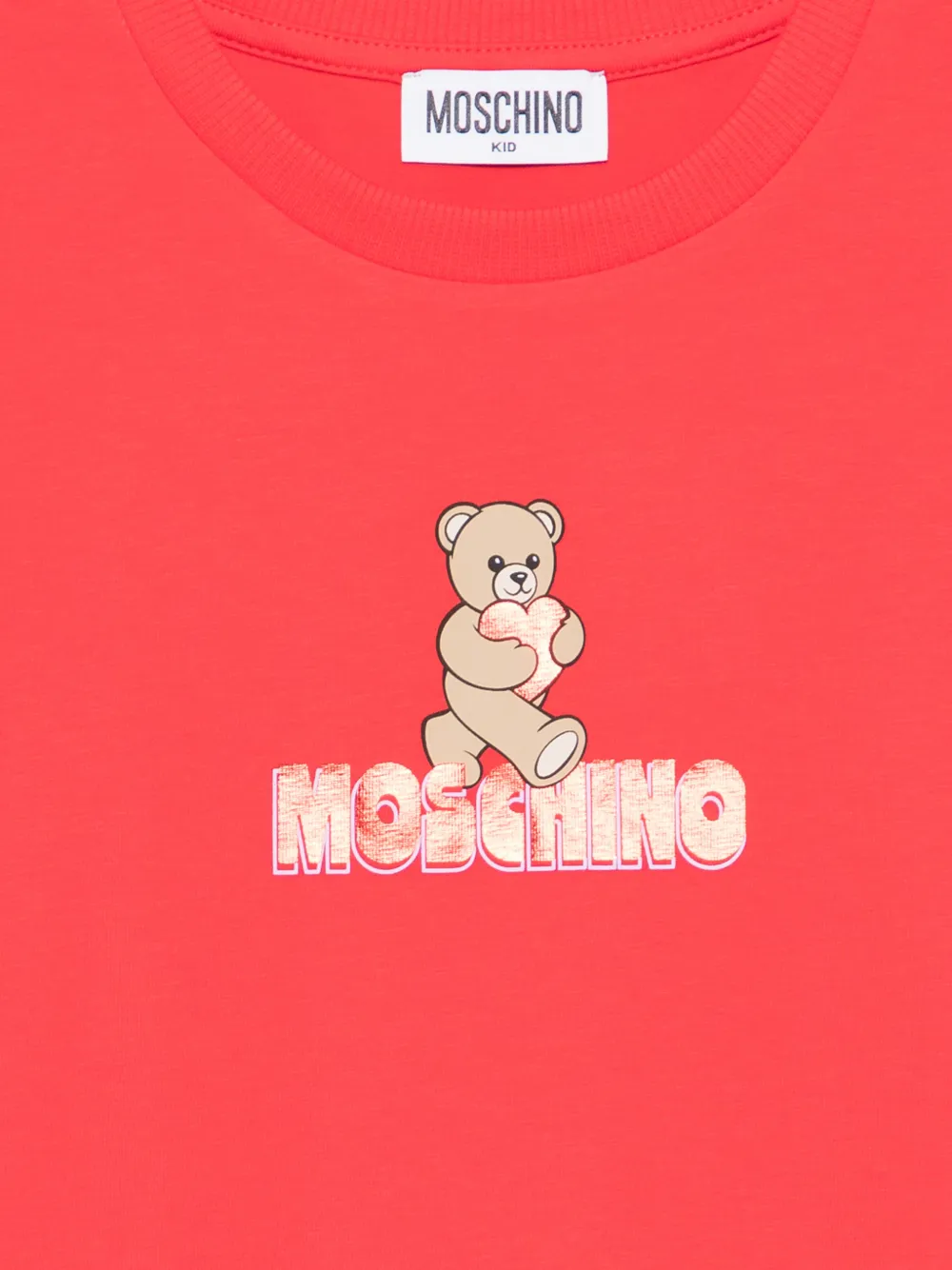 Футболка с логотипом Teddy Moschino Kids, красный — фото 3