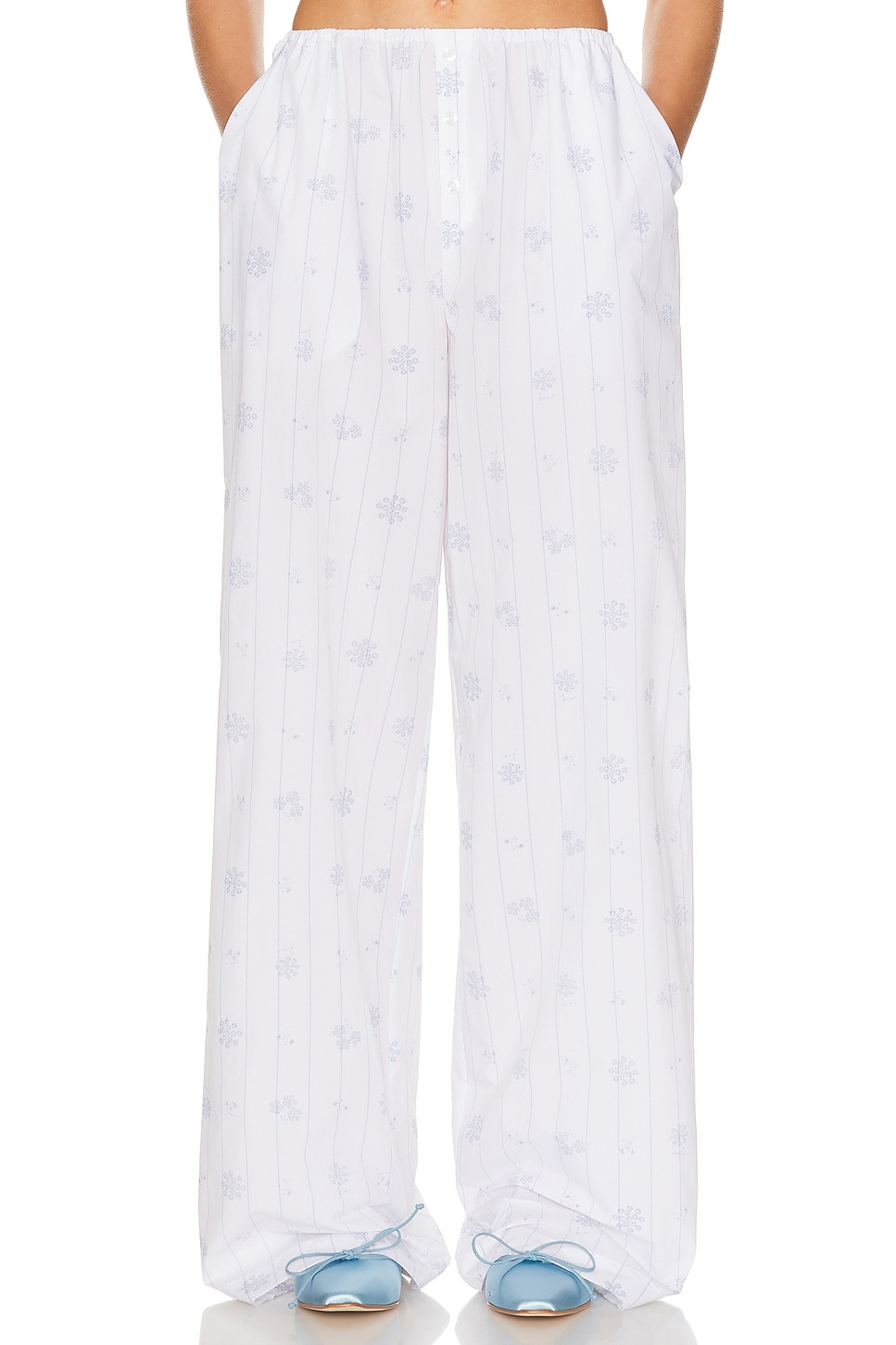 

Домашние брюки с цветочным принтом в полоску Helsa, Blue Fleur Stripe