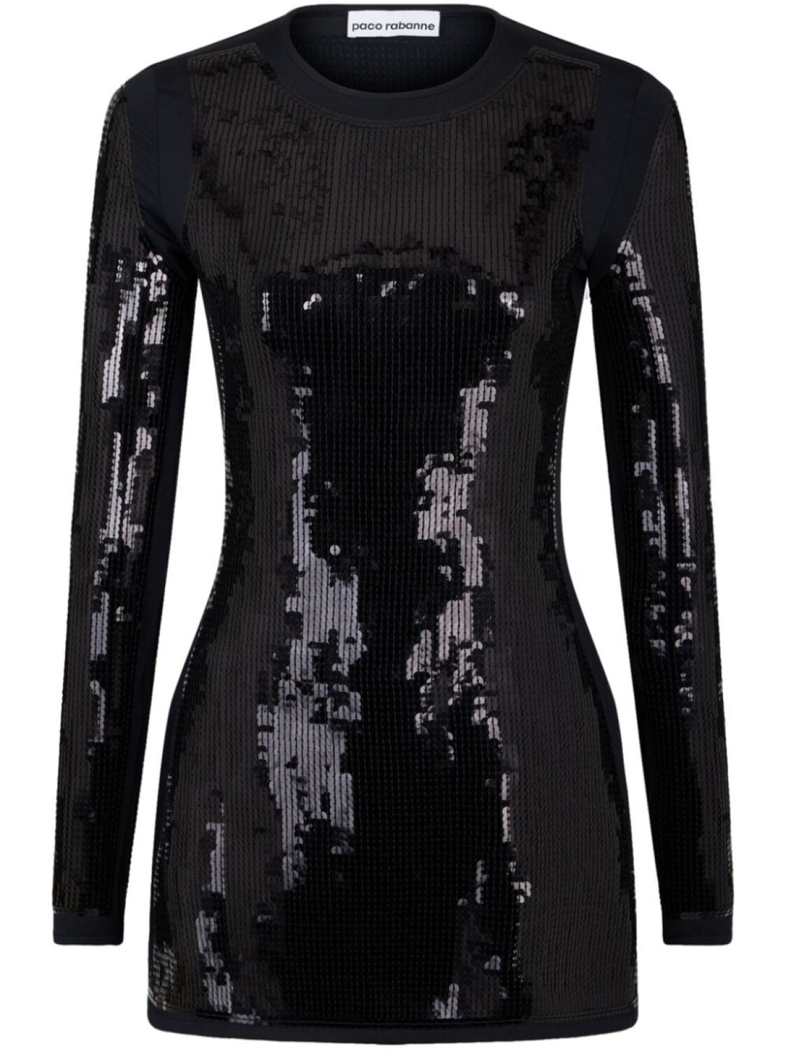 

Rabanne платье с длинными рукавами и пайетками, черный