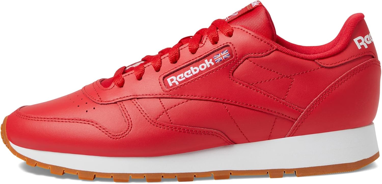 Мужские винтажные кроссовки Reebok Classic Leather 1983, белый/красный — фото 4