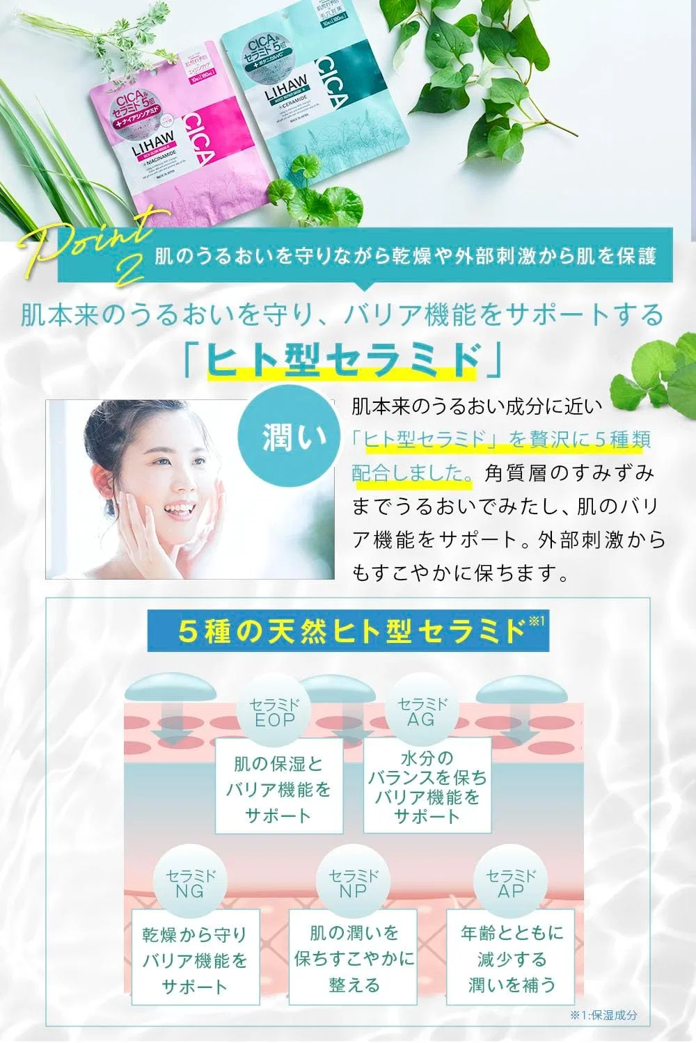 Набор Lihaw — Листовая Rich Grow Mask N с цикой и ниацинамидом, 10 шт x 2 набора — фото 4
