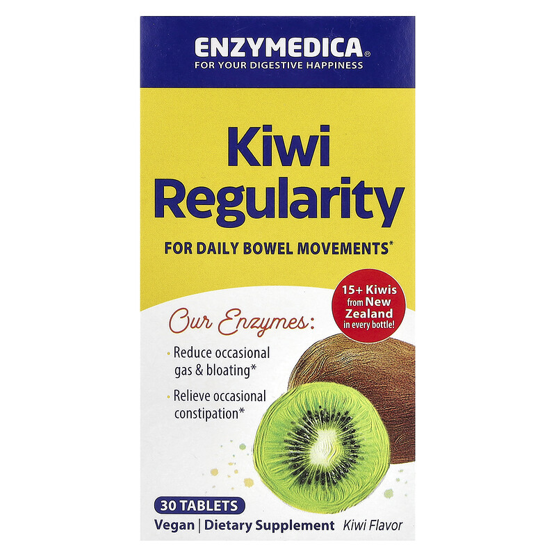 

Enzymedica, Kiwi Regularity, киви, 600 мг, 30 таблеток (300 мг на таблетку)