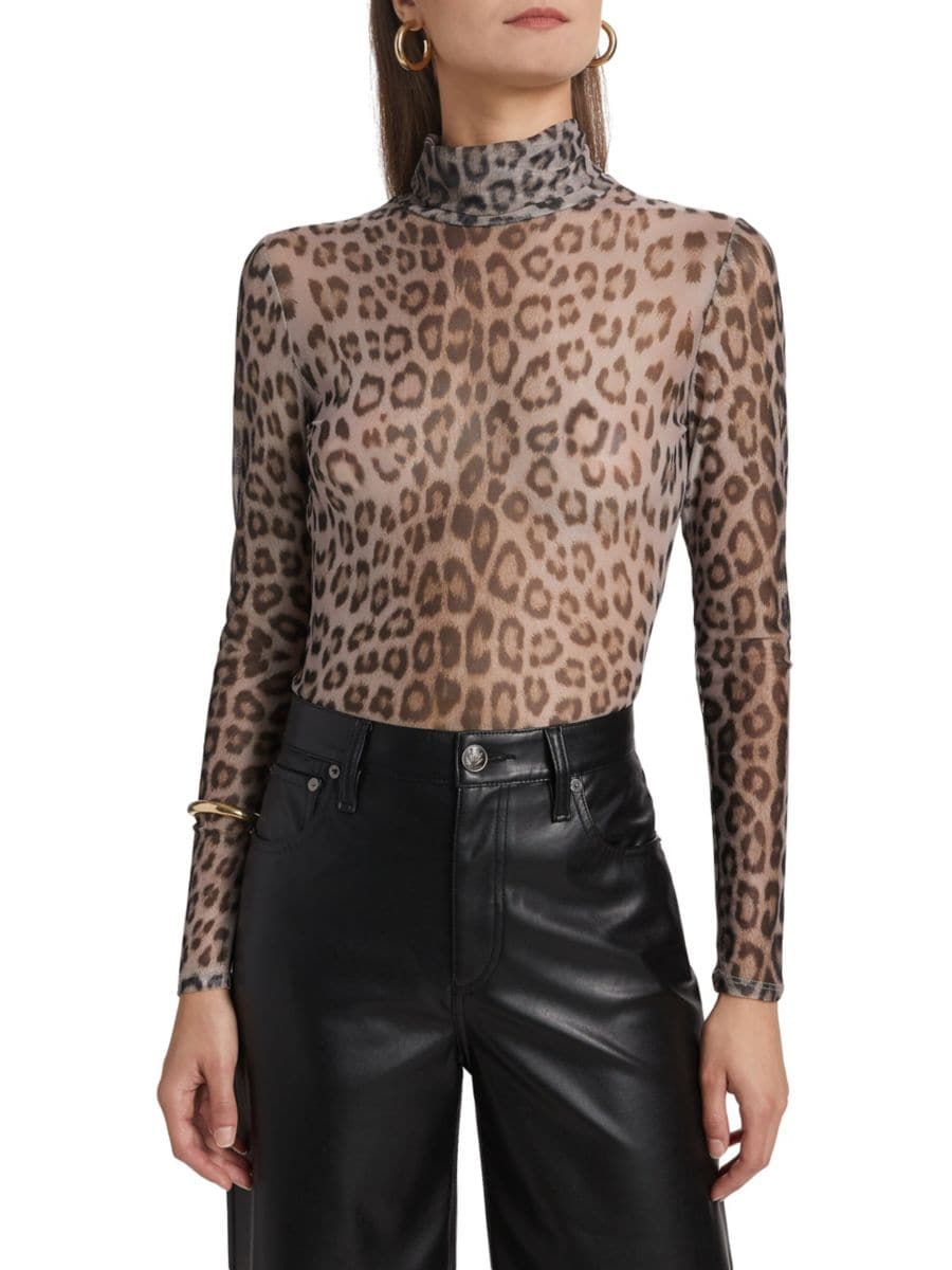 

Водолазка с цветочным принтом и сеткой Tyla Generation Love, цвет Leopard