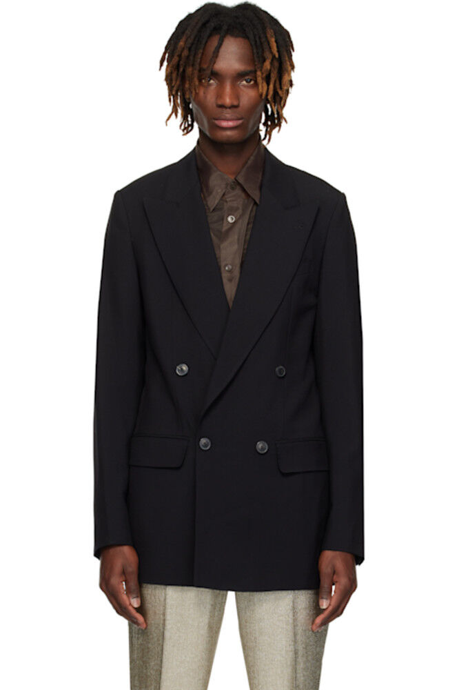 

Черный блейзер из шерсти и мохера Dries Van Noten