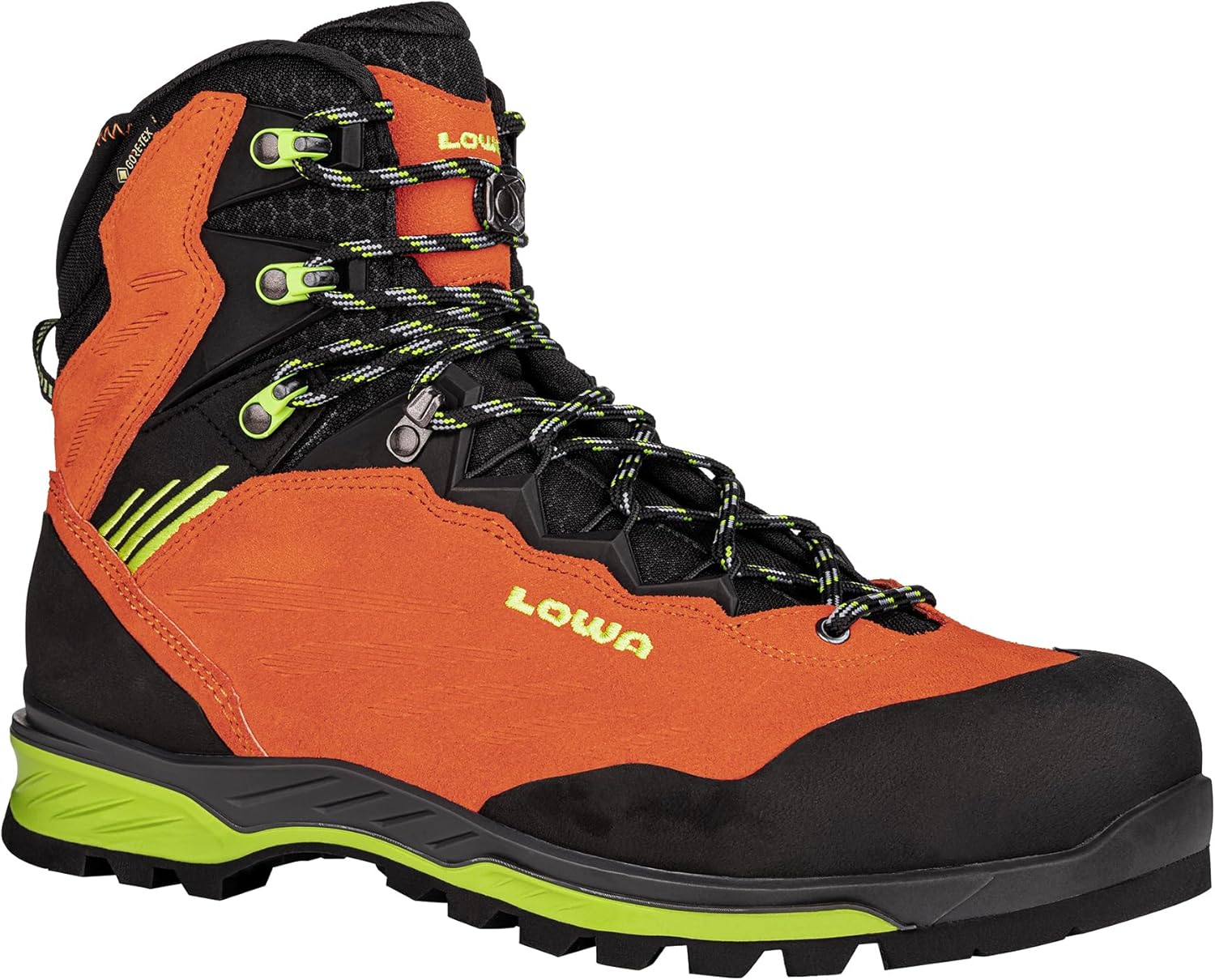 Мужские ботинки LOWA Cadin II GTX Mid из замши и текстиля, Flame Lime — фото 4