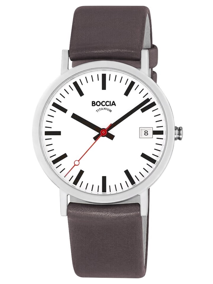 

Boccia Мужские титановые часы с индикацией даты, серые, белые/антрацитовые/серебристые