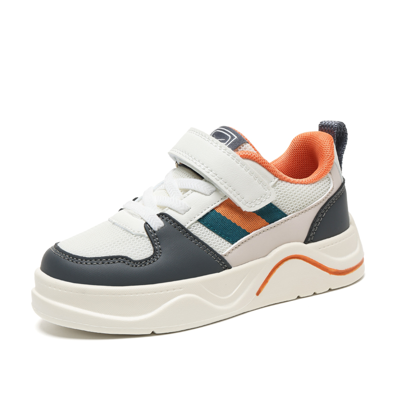 

Детские беговые кроссовки с противоскользящей подошвой, амортизацией, устойчивостью к истиранию, отскоком и дышащим верхом Binary, серо-оранжевый