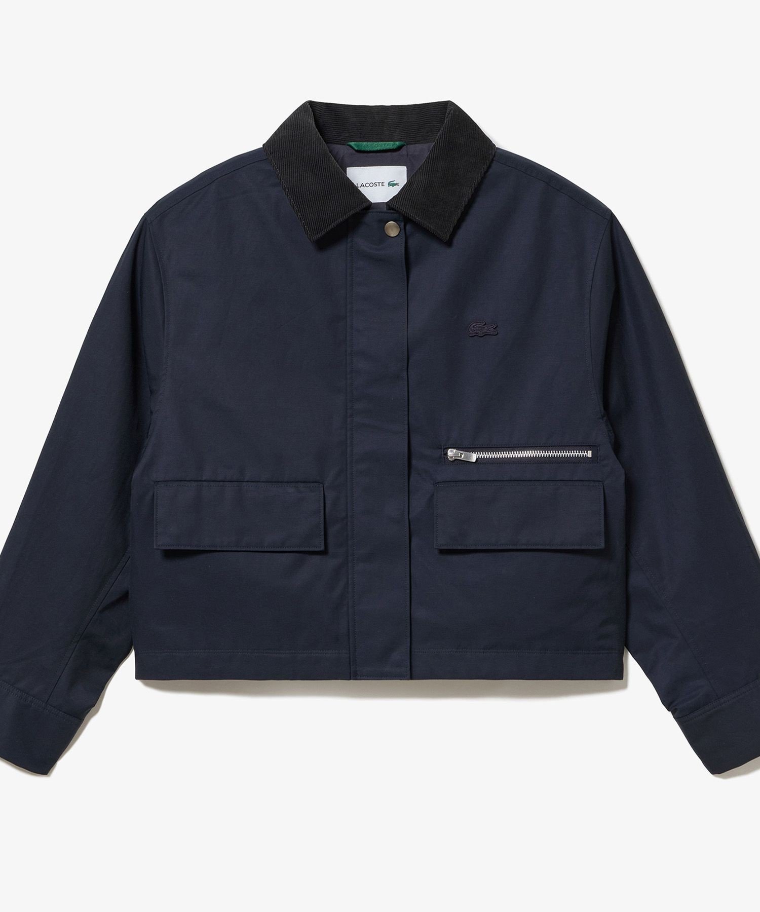 Блуза Lacoste Вельветовая Короткая на молнии, Navy — фото 3