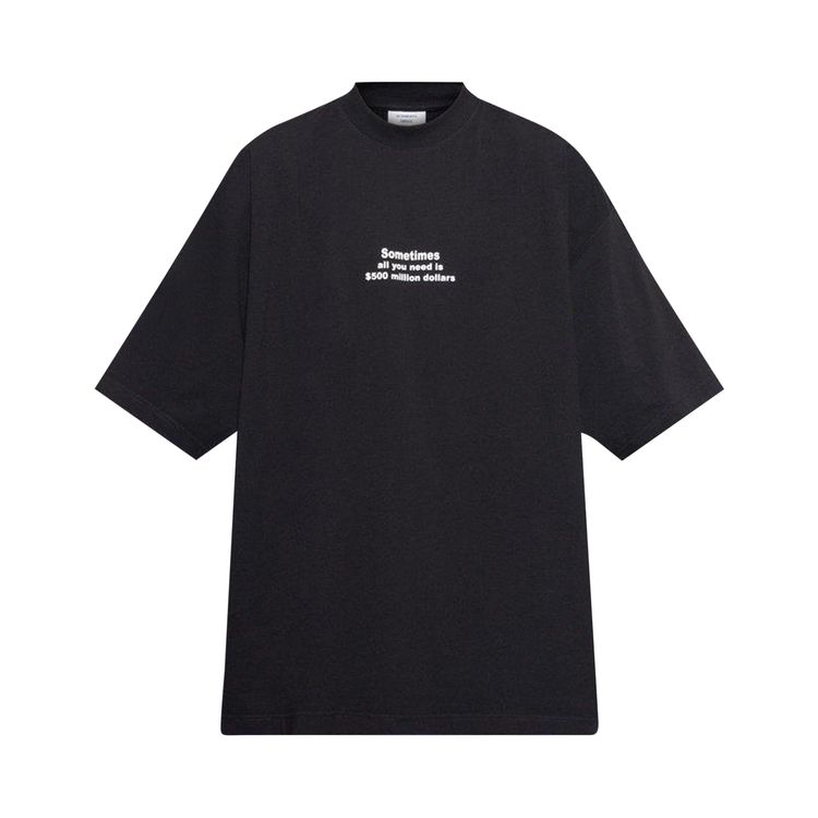 

Футболка Vetements 500 Million Dollars Fitted Hourglass T-Shirt Black, черный