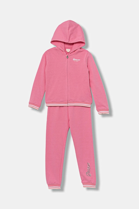 

Детский хлопковый спортивный костюм Guess, розовый