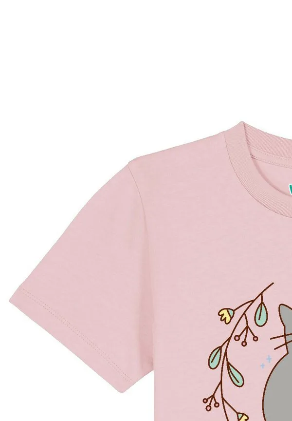 Футболка с принтом единорога и кошки Watapparel, Cotton Pink — фото 3
