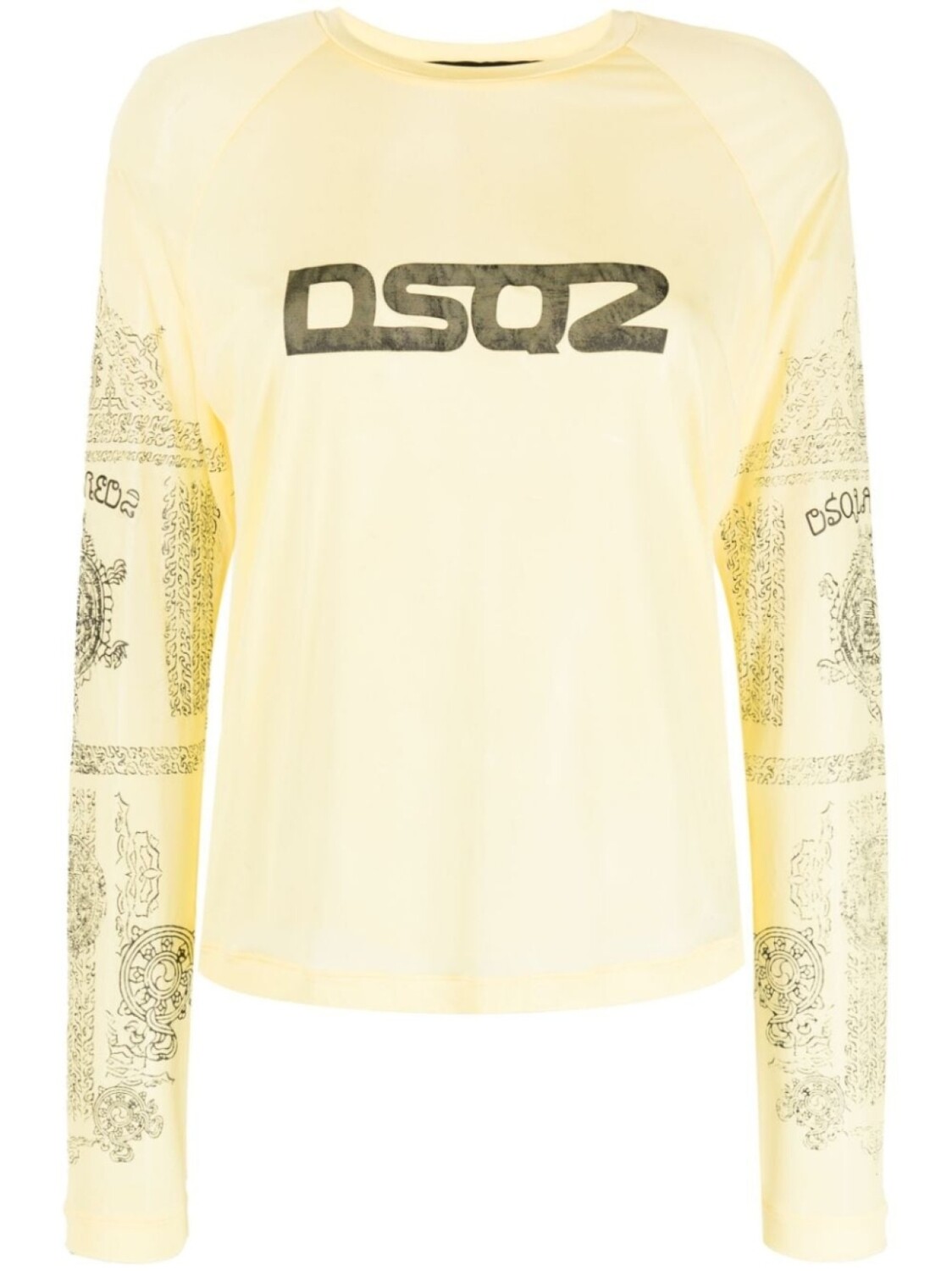 

Топ с длинными рукавами и логотипом Dsquared2, желтый