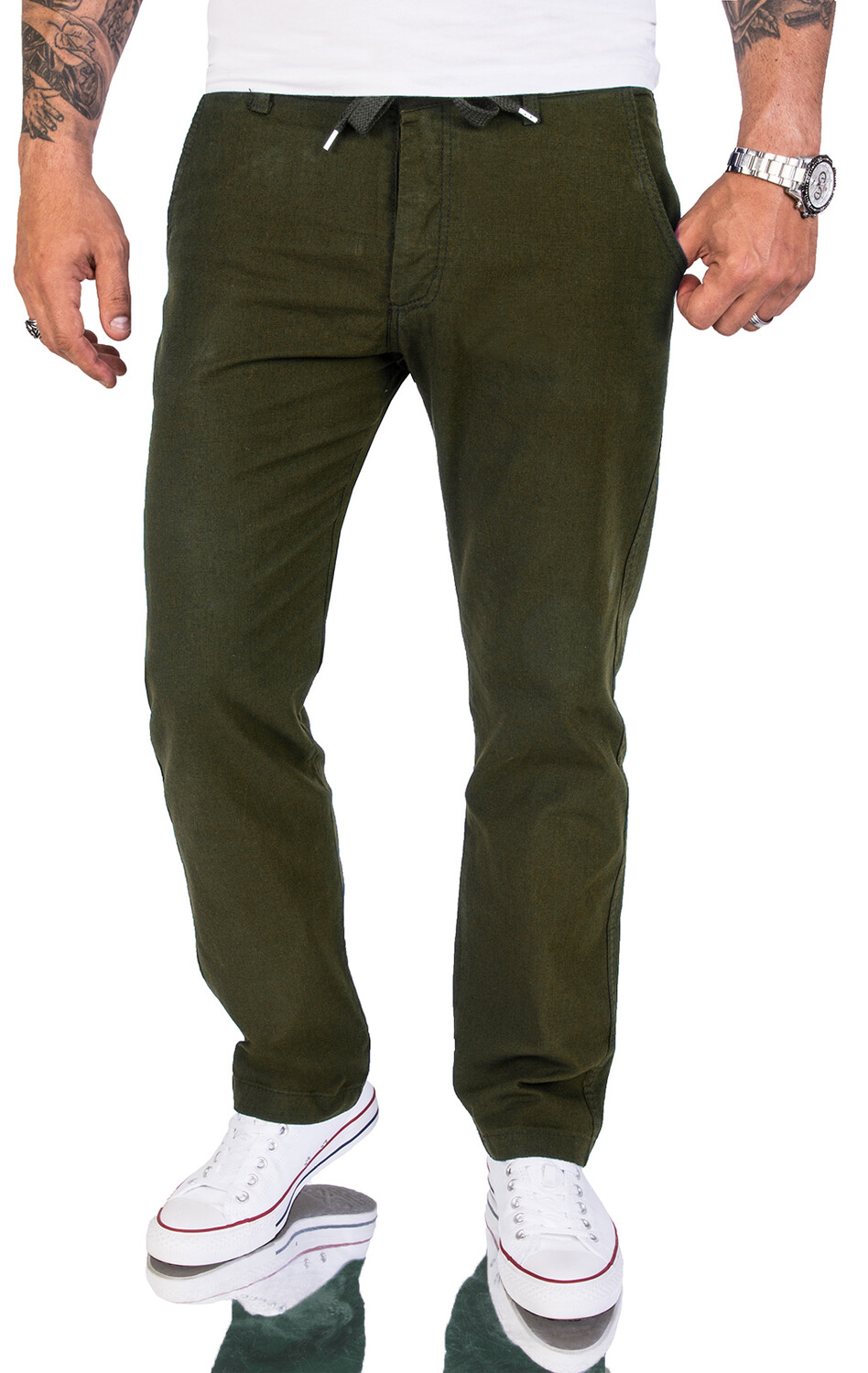 

Брюки чинос Rock Creek Stoffhose, темно зеленый