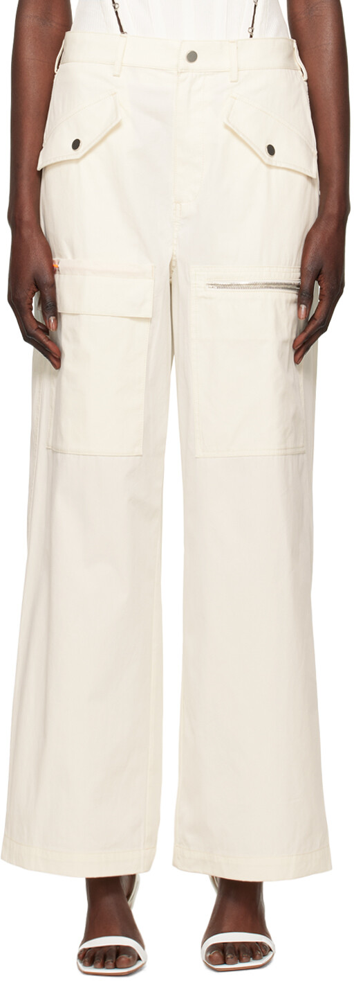 

Брюки Off-White с напуском Dion Lee, Белый, Брюки Off-White с напуском Dion Lee